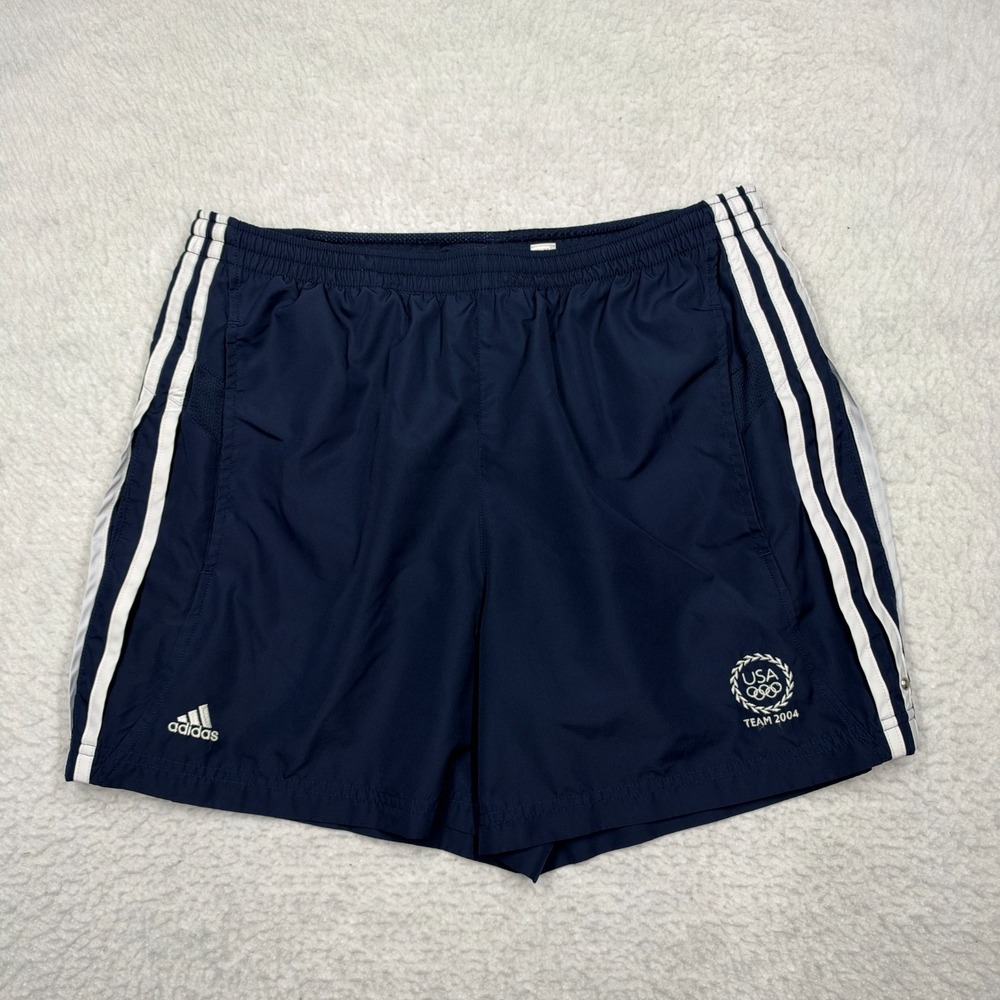 Vintage Official 2004 Olympic Team USA Athlete Shorts by Adidas Blue Men's M